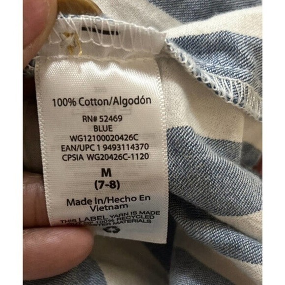 Wonder Nation Striped Girls Dress Size M Buttons Down Front W/Matching Belt - Picture 9 of 10